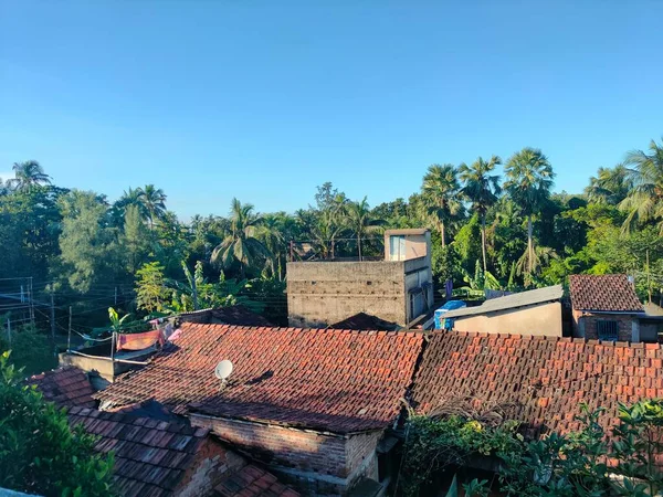 Hindistan Batı Bengal Çatısındaki Köy Evi — Stok fotoğraf