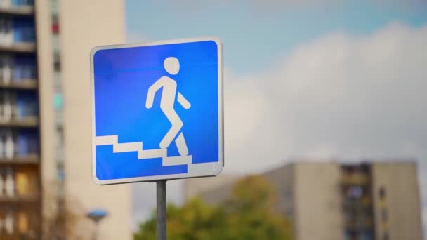 Pedestrian Crossing Sign Underground Passage Metro — Stock Video