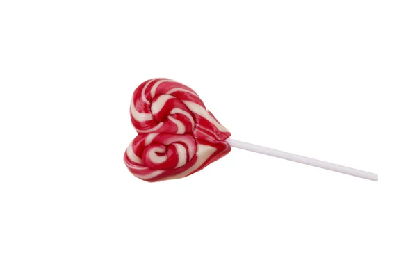 Serce lollypop kształt na białym tle — Zdjęcie stockowe
