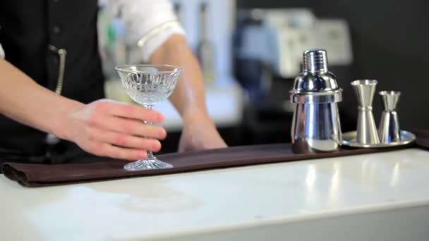 Nacht club cocktail voorbereiding — Stockvideo