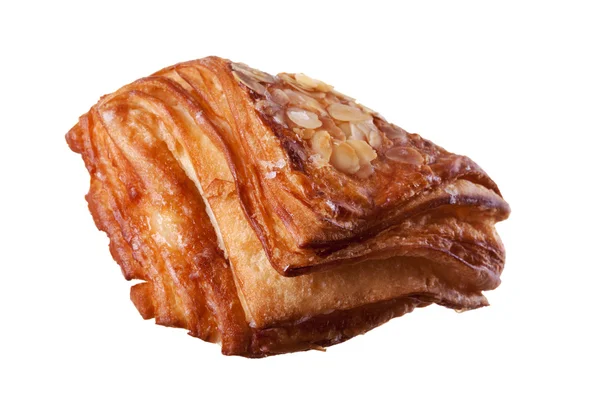 Delicioso croissant isolado no fundo branco — Fotografia de Stock
