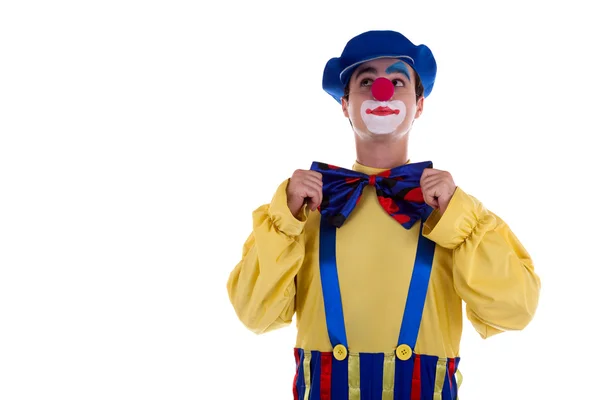 Glad clown isolerad på vit bakgrund — Stockfoto