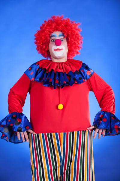 Clown auf blauem Grund — Stockfoto