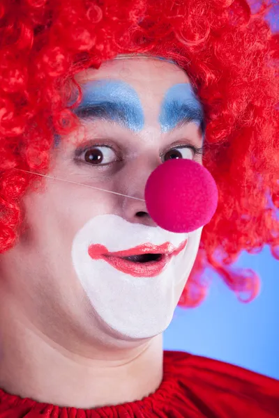 Clown on blue backgound — Stock Photo, Image