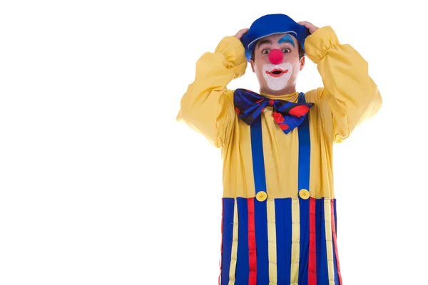 Clown isolato su sfondo bianco — Foto Stock