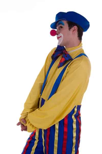 Clown geïsoleerd op witte achtergrond — Stockfoto