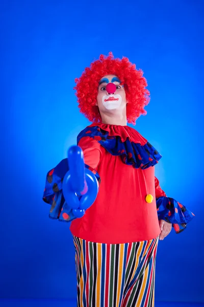 Clown on blue backgound — Stock Photo, Image