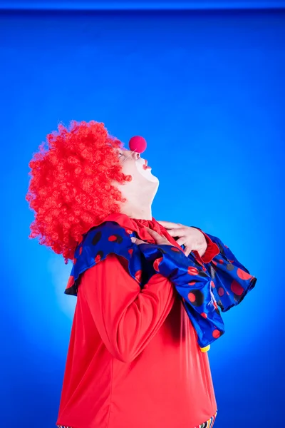 Clown auf blauem Grund — Stockfoto