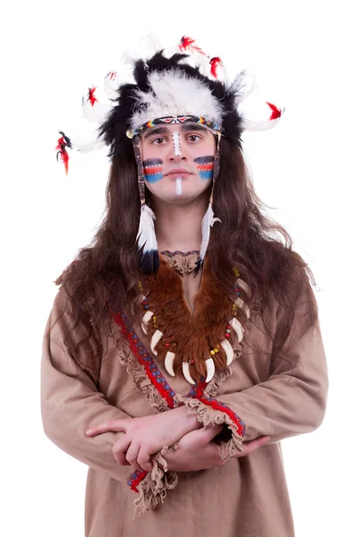 Native america män isolerad på vit bakgrund — Stockfoto