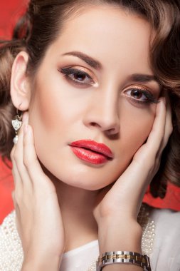 güzel bir kadın portresi vintage tarzı