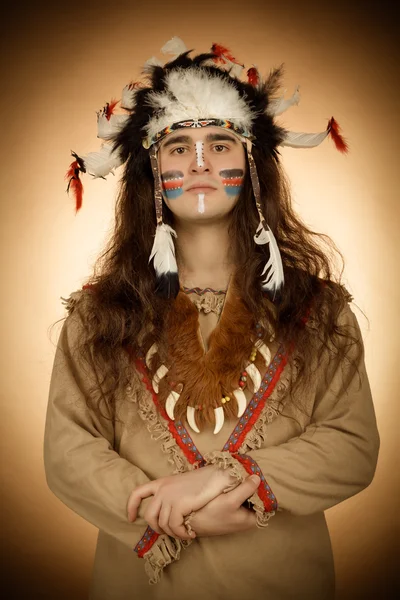Native american men toned image vintage style — Stock Photo, Image