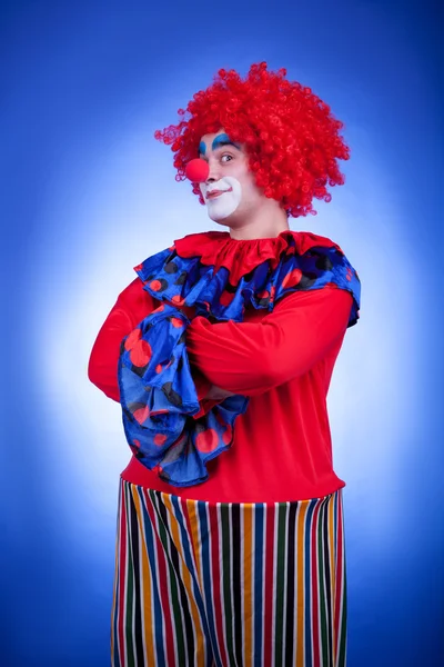 Clown hommes sur fond bleu — Photo