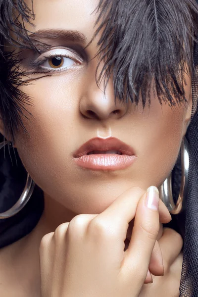 Güzel bir kadınla gothic moda makyaj — Stok fotoğraf
