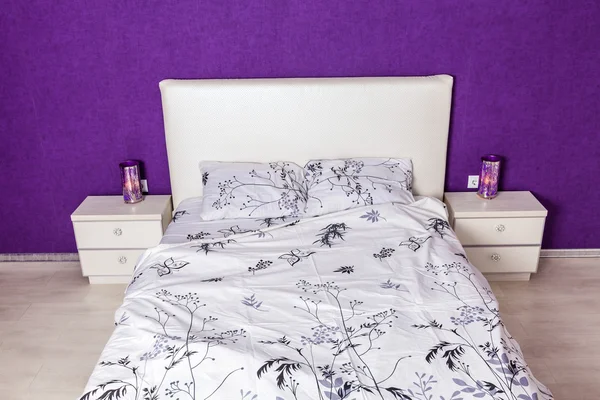 Modern yatak odası iç tasarımı — Stok fotoğraf