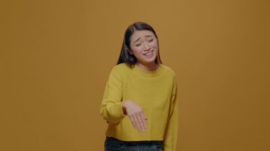 Young person showing appreciation and gratitude on camera