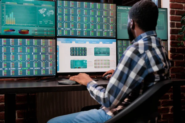 Piyasa eğilimini tahmin etmek için Forex döviz platformu ve gerçek zamanlı istatistikler kullanan yatırım şirketi simsarı.