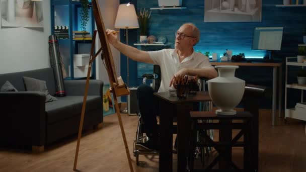 Paralyzed Man Health Condition Drawing Modern Art Model Authentic Vase — Video