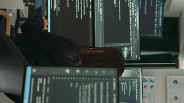 Vidéo Verticale Algorithme Code Source Programmation Développeur Logiciels Sur Ordinateur — Video
