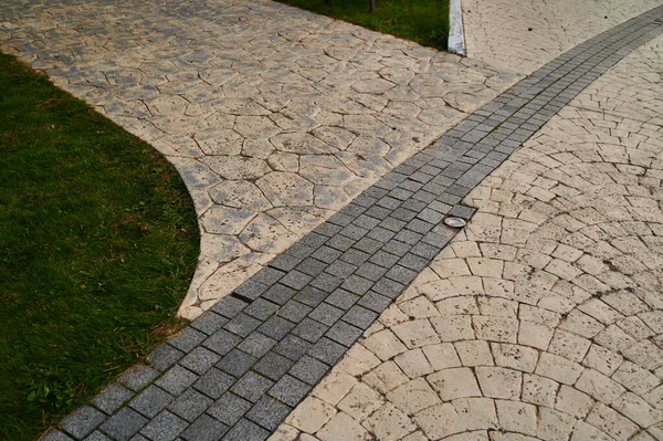 Stenen Pad Wandelen Het Landschap Het Park Buiten Zomer Een — Stockfoto