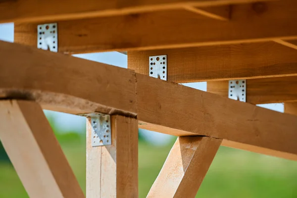 Roof Beams Wooden Gazebo Canopy — Stock Photo, Image