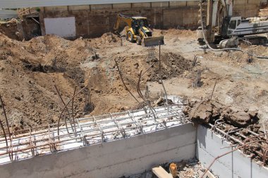 İnşaat site. Beton işleri