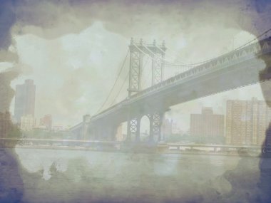 Grunge manhattan Köprüsü manzarası