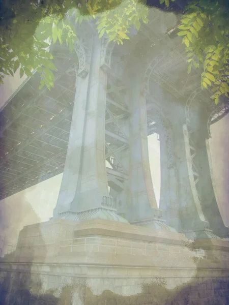 Гранж-деталь Манхэттенского моста — стоковое фото