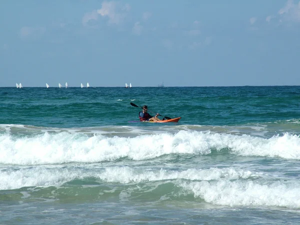 Caiaque no mar — Fotografia de Stock