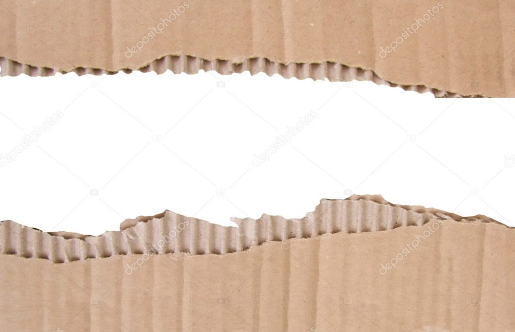 Cardboard frame on white background