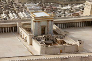 Second Temple. Model of the ancient Jerusalem. clipart