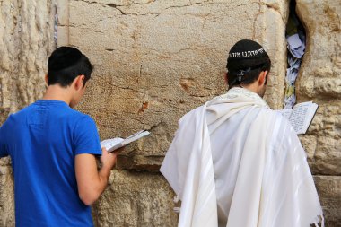 Yahudi kulları ağlama duvarı Kudüs, İsrail'e önemli bir Yahudi dini site dua..