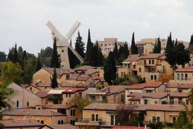 Batı Kudüs Panoraması. Montefiore windmill
