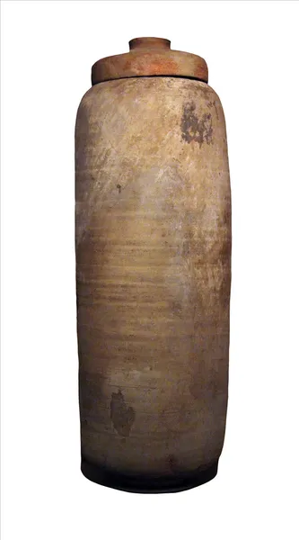 Recipiente de cerâmica das cavernas de Qumran. Santuário do Livro. Jerusalém. Israel — Fotografia de Stock