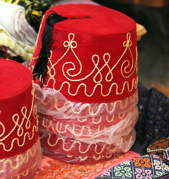 Red Turkish fez — Stok fotoğraf