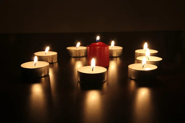 Burning candles. Selective focus — Stock Photo, Image