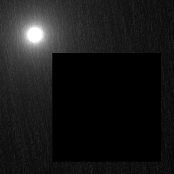 2 つの黒の正方形、月、月の光、雨の痕跡 — ストック写真