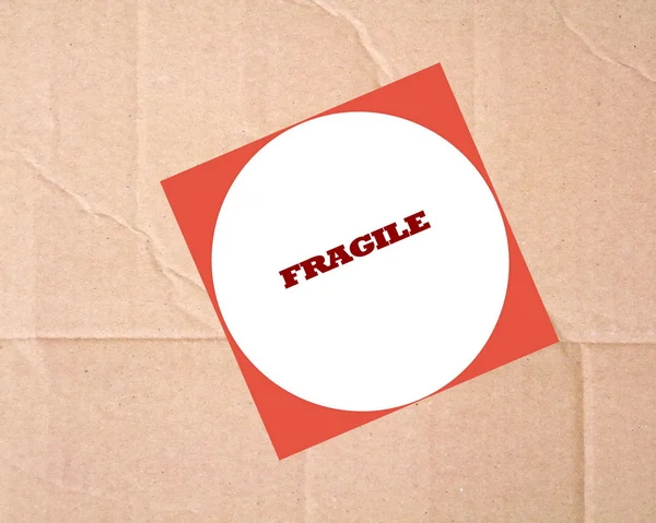 Signo frágil en cartón — Foto de Stock