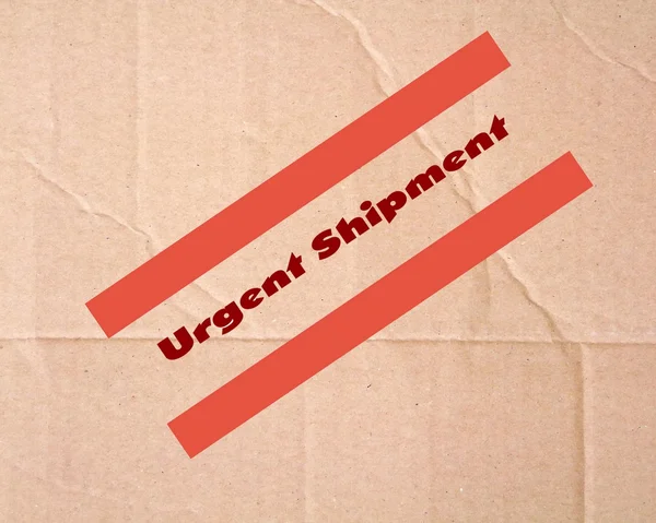 Signo de envío urgente en cartón — Foto de Stock