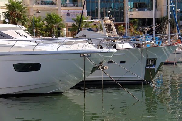 White luxury yachts — Stock Photo, Image