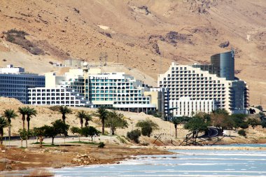 World-renowned health resort complex on the Dead sea Ein Bokek clipart