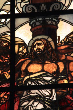 vitray pencere Kilisesi, zekat ve ikinci istasyonu VIA dolorosa üzerinde İsa Mesih durdurmak