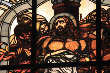 vitray pencere Kilisesi, zekat ve ikinci istasyonu VIA dolorosa üzerinde İsa Mesih durdurmak