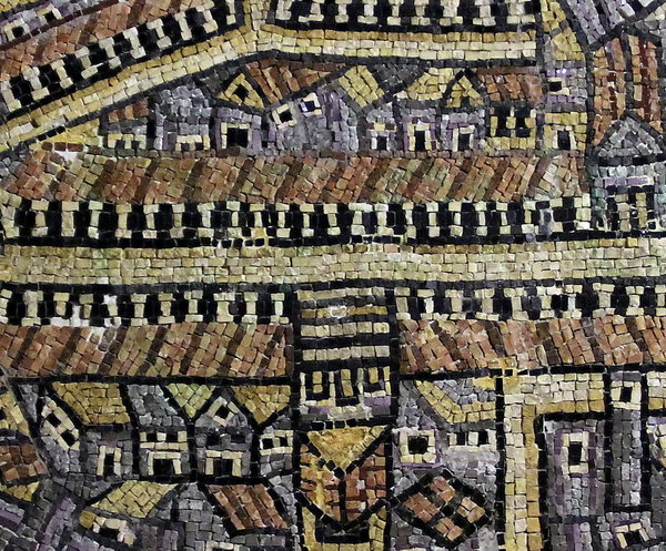 copy of the mosaic map of Jerusalem from the Byzantine period