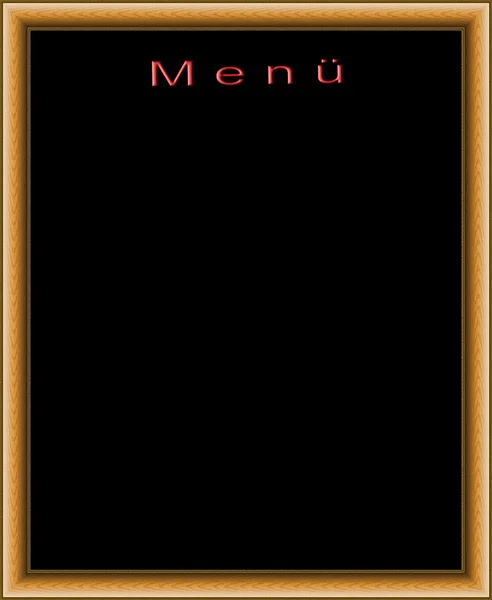 German empty menu board cutout — Stock Photo, Image