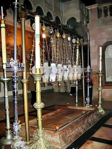 Fogão da unção. Igreja do Santo Sepulcro . — Fotografia de Stock