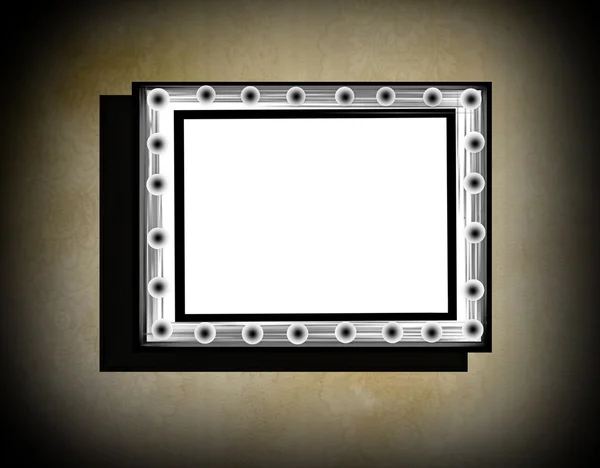 Grunge frame  on  beige  old dirty wall  with black vignette and shadow — Stock Photo, Image