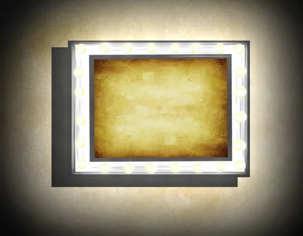 Grunge frame  on  beige  old dirty wall  with black vignette and shadow — Stock Photo, Image