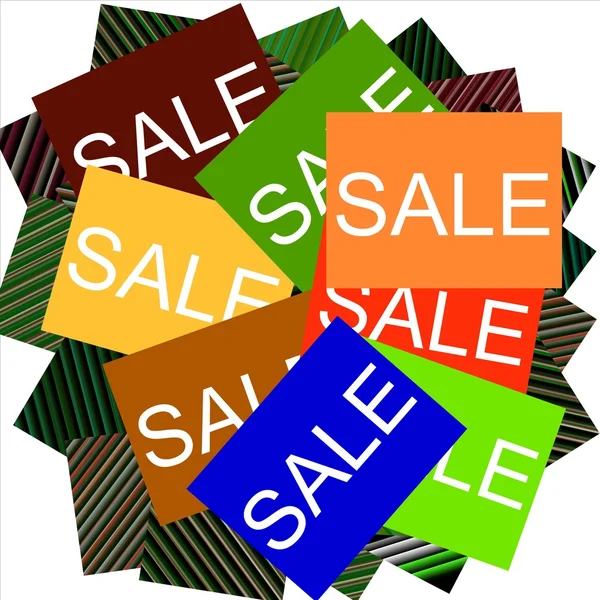 Multi colorato vendita segni sfondo — Foto Stock
