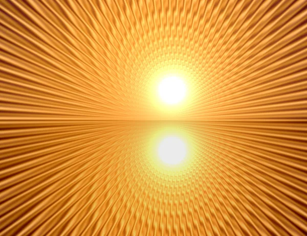 Strahlen im abstrakten Orange-Gold-Universum — Stockfoto