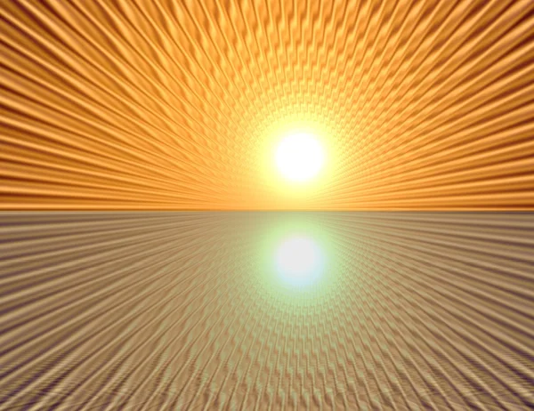 Strahlen im abstrakten Orange-Gold-Universum — Stockfoto